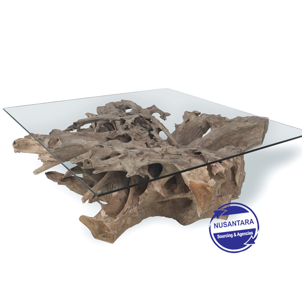 Teak root Coffee table base-Square - 100cm